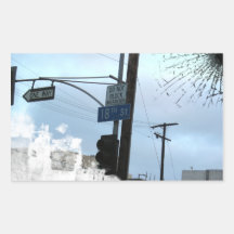 18th St Sign Rectangle Stickers