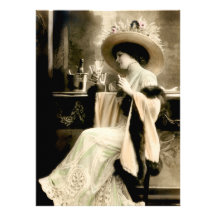 1900 Parisian Woman Drinking Champagne Custom Invitations