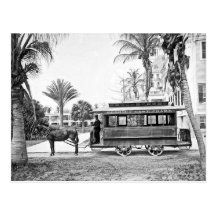 1909 Palm Beach Florida Trolley Postcard
