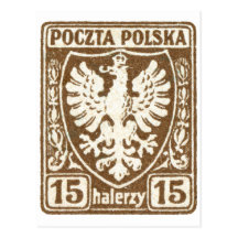 1919 15h Polish Eagle Stamp Post Card