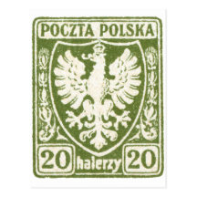 1919 20h Polish Eagle Stamp Postcards