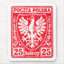 1919 25h Polish Eagle Stamp Mousepad
