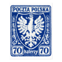 1919 70h Polish Eagle Stamp Post Cards