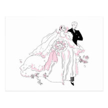 1920s Bride and Groom Postcards