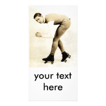 1920s Roller Skater Personalised Photo Card