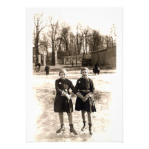 1925 Girlfriends Ice Skating Custom Announcements