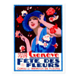 1927 Geneva Flower Show Poster Postcard