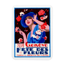 1927 Geneva Flower Show Poster Rectangular Magnets