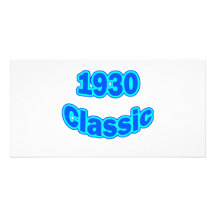 1930 Classic Blue Photo Greeting Card