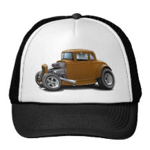 1930's Hot Rod Brown Car Trucker Hat