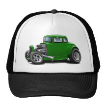 1930's Hot Rod Green Car Hats