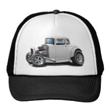 1930's Hot Rod White Car Hat