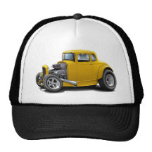 1930's Hot Rod Yellow Car Hat