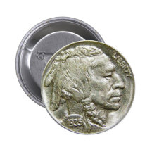 1935 Indian Head Silver Nickel Button