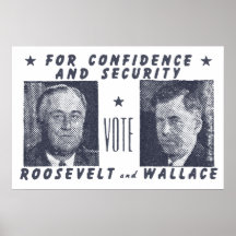 1940 Vote Roosevelt + Wallace, grey Poster