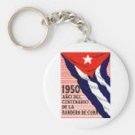1950 Cuban Flag Poster Keychain