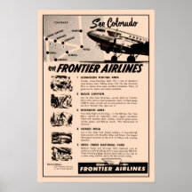 1950s Frontier Airlines Ad Reprint