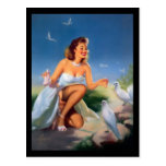 1950's Pin-up Girl Postcard