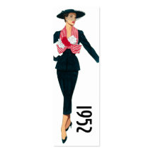 1952 Fashion Bookmark Business Card Templates