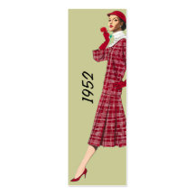 1952 Fashion Bookmark Red Business Card
