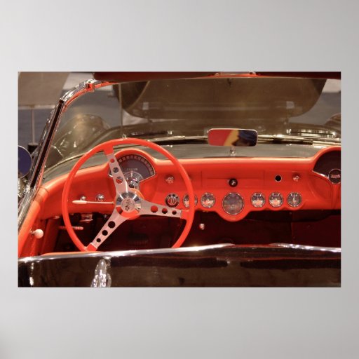 1956 Chevrolet Corvette Steering Wheel and Dash Print