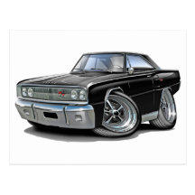 1967 Coronet RT Black Car Post Cards