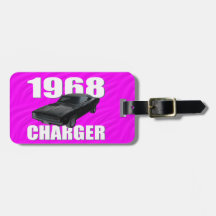 1968 dodge charger rt pink tags for luggage
