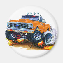 1970-72 Chevy CK1500 Orange Truck Fridge Magnets