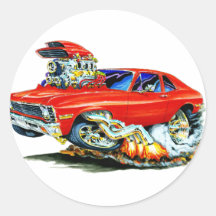 1971-74 Nova Red Car Round Sticker