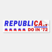 1972 Republican Vintage Bumper Sticker