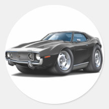 1973-74 Javelin Black-White Car Round Stickers