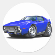 1973-74 Javelin Blue Car Round Sticker