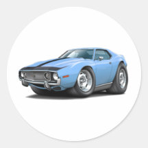 1973-74 Javelin Lt Blue-Black Car Round Stickers