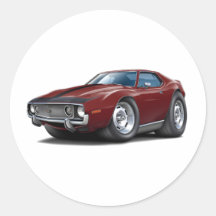 1973-74 Javelin Maroon-Black Car Round Stickers