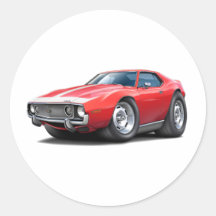 1973-74 Javelin Red-White Car Round Sticker