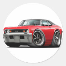 1973-74 Nova Red-Black Top Round Stickers