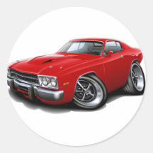 1973-74 Roadrunner Red Car Sticker
