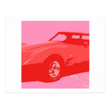 1979 Red Classic Car Postcard