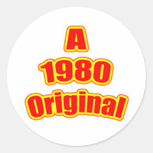 1980 Original Red Round Stickers