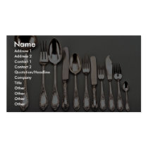 19th century silver cutlery, Warsaw, Poland business cards