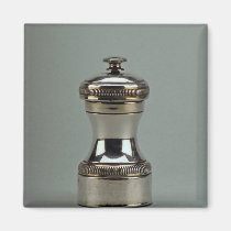 19th century silver pepper box, Paris, France magnets