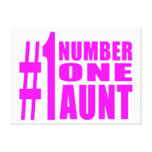 #1 Aunts Birthdays & Christmas : Number One Aunt Canvas Prints