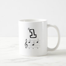 #1 Dad in Musical Notation Mug