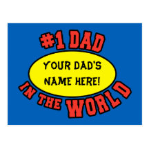#1 Dad in the World Customise Father's Day Postcards