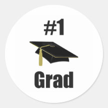 #1 Grad (black) Stickers
