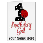 1st Birthday Girl - Lady Bug - 1 - Ladybug Greeting Cards