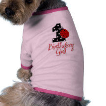 1st Birthday Girl - Lady Bug - 1 - Ladybug Dog T-shirt