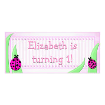 1st Birthday Ladybug Invites