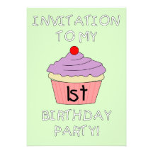 1st Birthday Party Custom Announcement