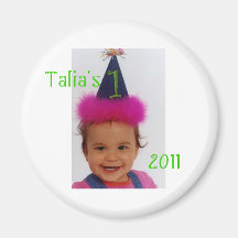 1st Birthday Pin - Boy or Girm Magnets